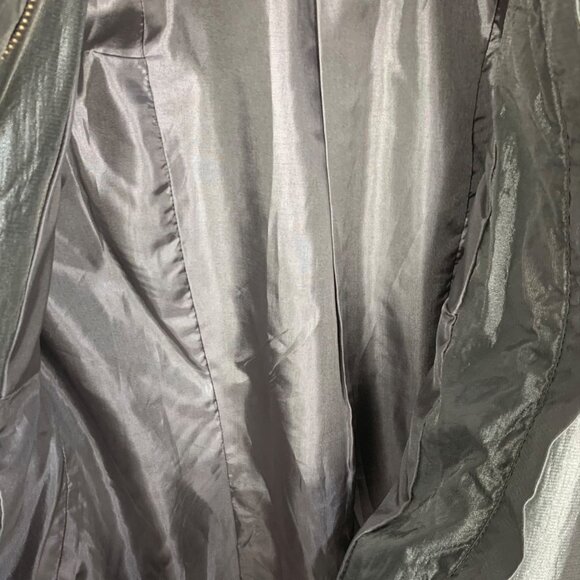 Fun Metallic Silver Luciano Dante Jacket L Ruffle Button Details Y2K Festival - Picture 6 of 8